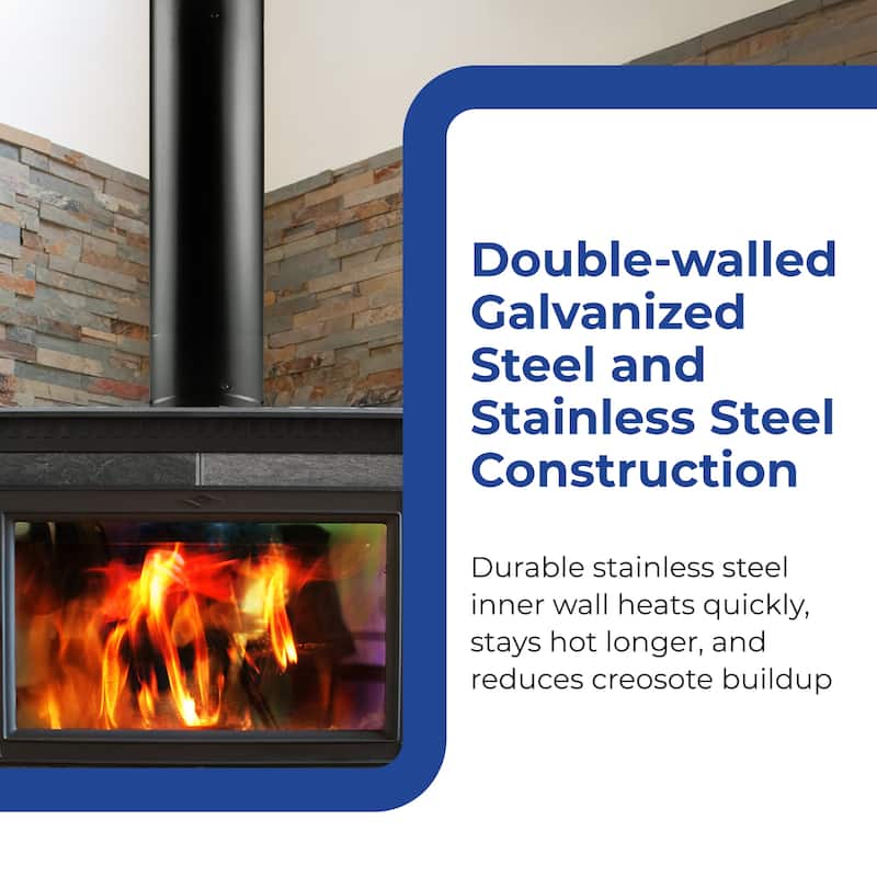 DuraVent DVL 6DVL-68TA 6'' Double Wall Steel Telescoping Chimney Stove Pipe - 17.74