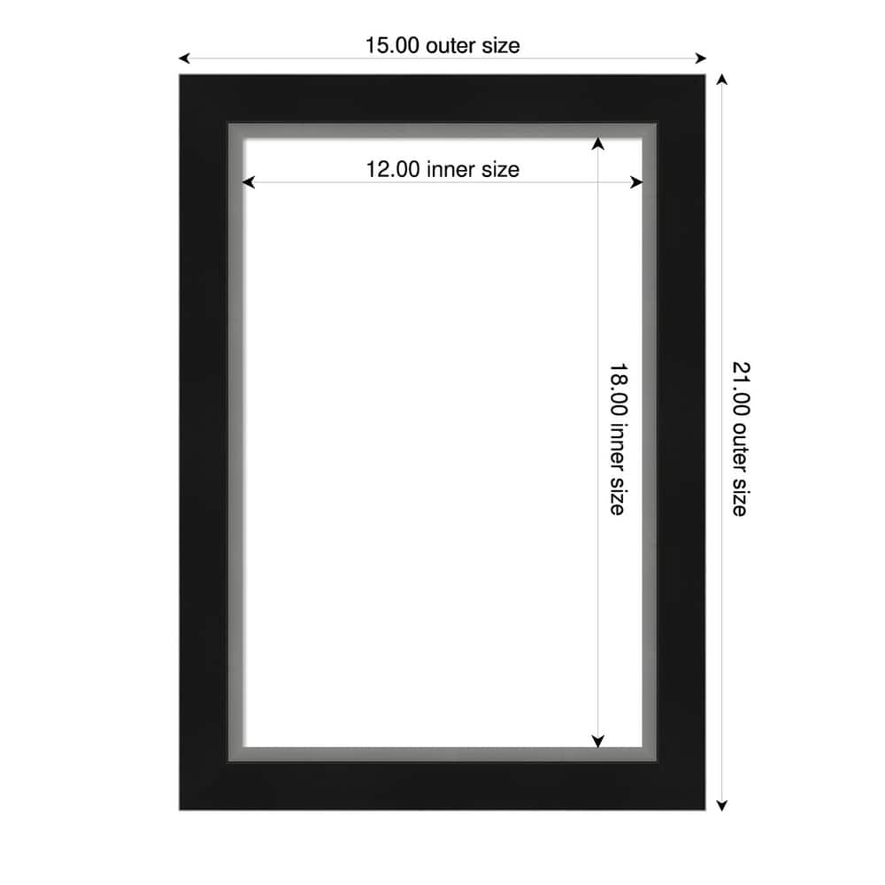 Amanti Art Eva Black Silver Narrow Framed Dry Erase Magnetic Board
