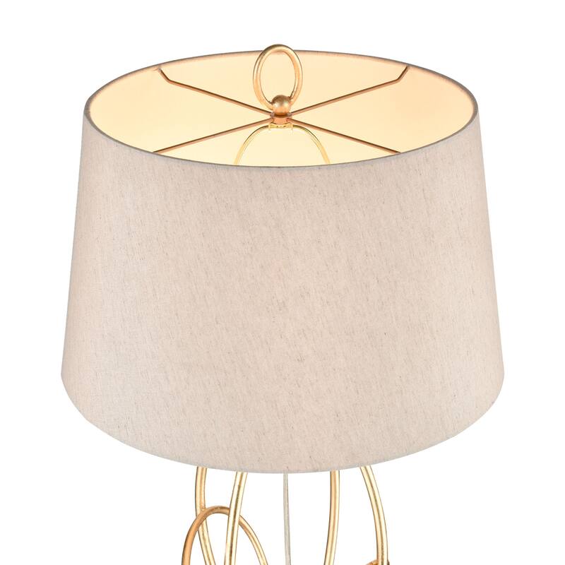 Elk Home Morely Gold Leaf With Oatmeal Linen Shade 1 Light Floor Lamp
