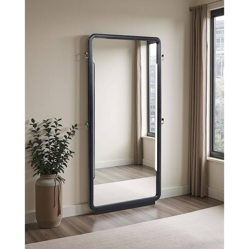 Leandro 76-inch Full Length Floor Mirror Burnished Black