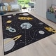 preview thumbnail 11 of 10, Space Kids Rug Non-Slip Play Mat with Rockets and Planets