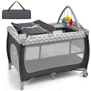 Gymax Portable Foldable Baby Playard Playpen Nursery Center w