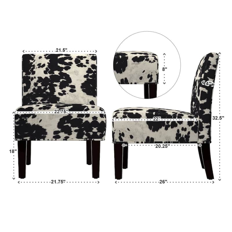 Black and White Faux Cow Hide Fabric Accent Chair by iNSPIRE Q Bold