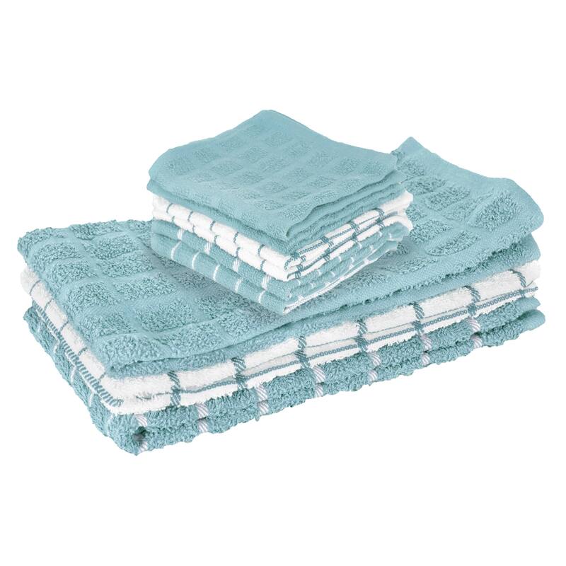 Ritz 3-Pack Terry Check Kitchen Towel and 6-Pack Terry Check Dish Cloth Set