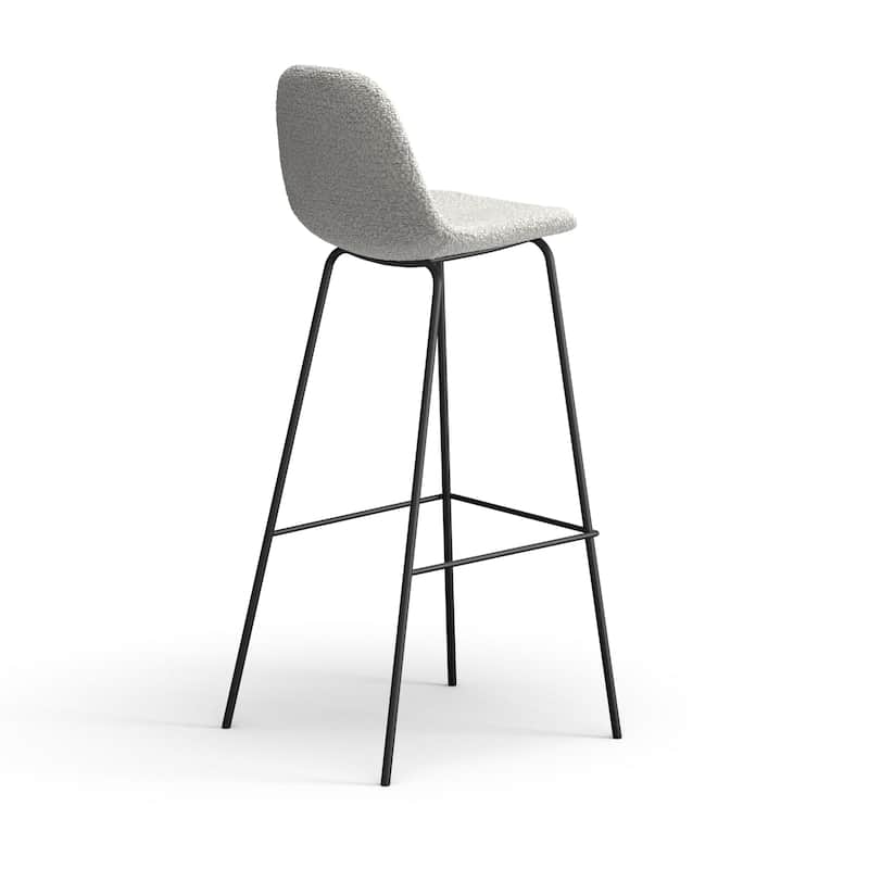 Maxine Boucle Bar Height Stools Black Legs (Set of 2)