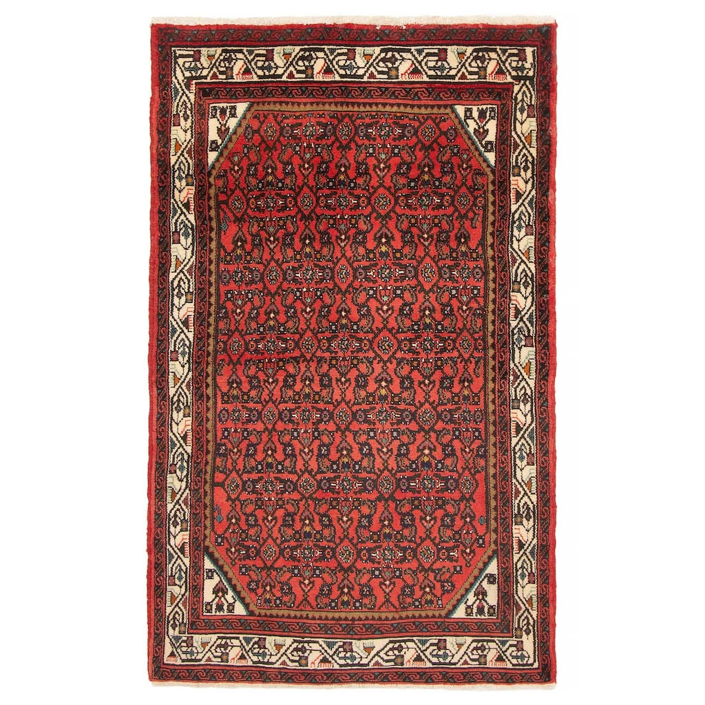ECARPETGALLERY Hand-knotted Andelz Red Wool Rug - 3'5 x 6'3