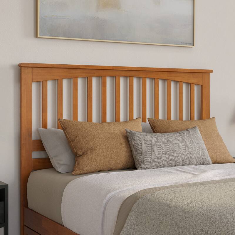 AFI Mission Headboard with Attachable Charger - Light Toffee - Queen