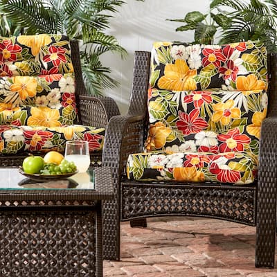 Edisto Outdoor Floral Chair Cushion (Set of 2) by Havenside Home - 44l x 22w