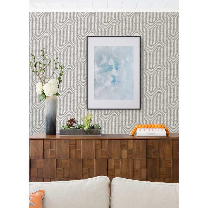 Scott Living Trippet Grey Zen Waves Wallpaper