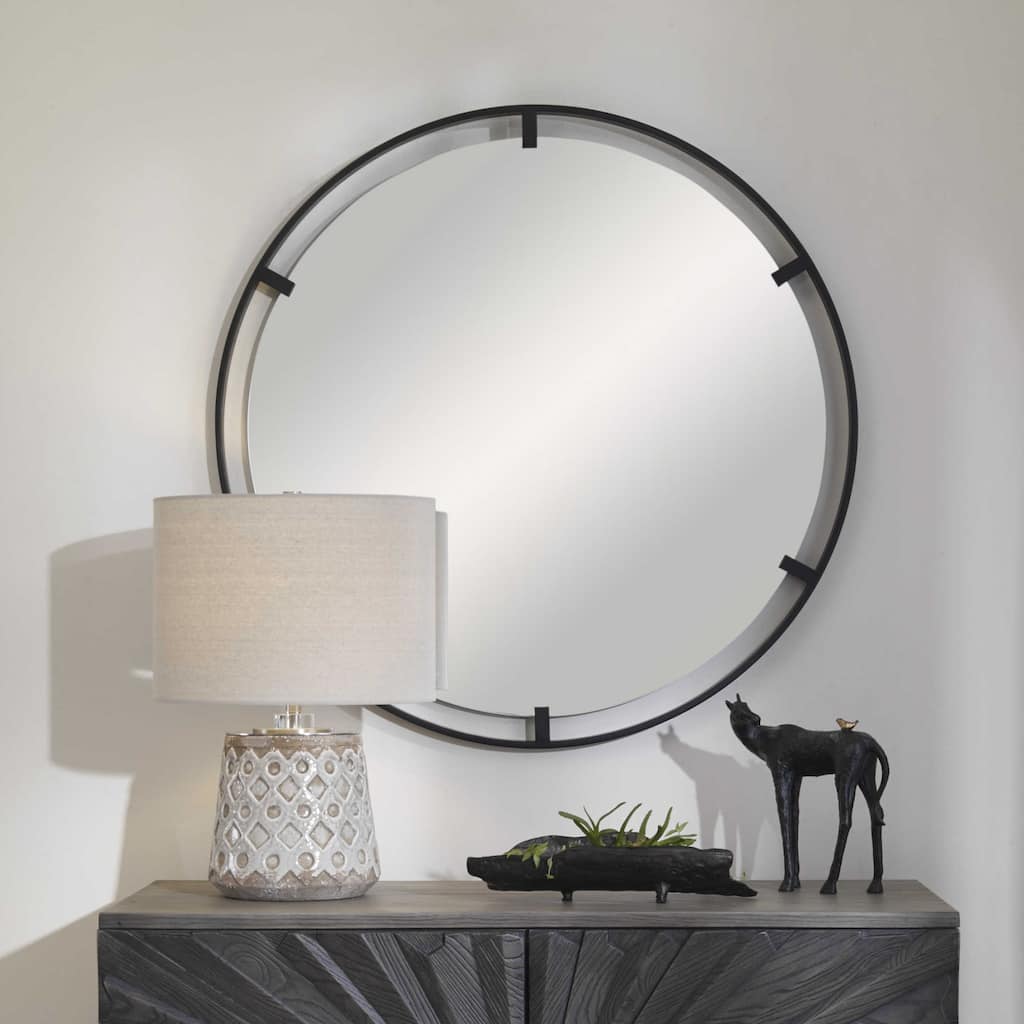 Uttermost Cashel 34" Round Modern Industrial Vanity Bathroom Wall