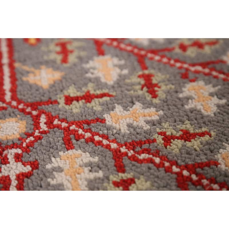 Gray Heriz Serapi Indian Runner Rug Hand-Knotted Wool Carpet - 2'6" x 7'10"