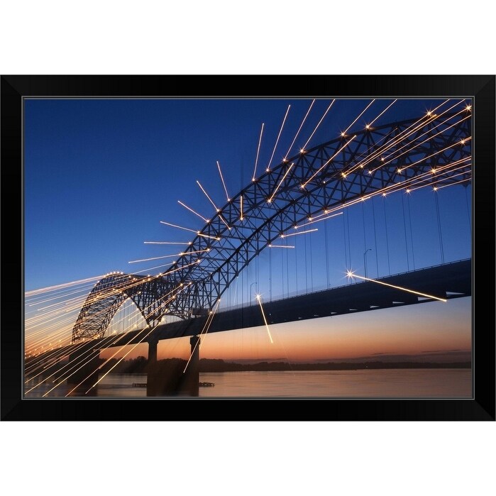 Shop Hernando Desoto Bridge Over The Mississippi River Memphis Black Framed Print On Sale Overstock 30198666
