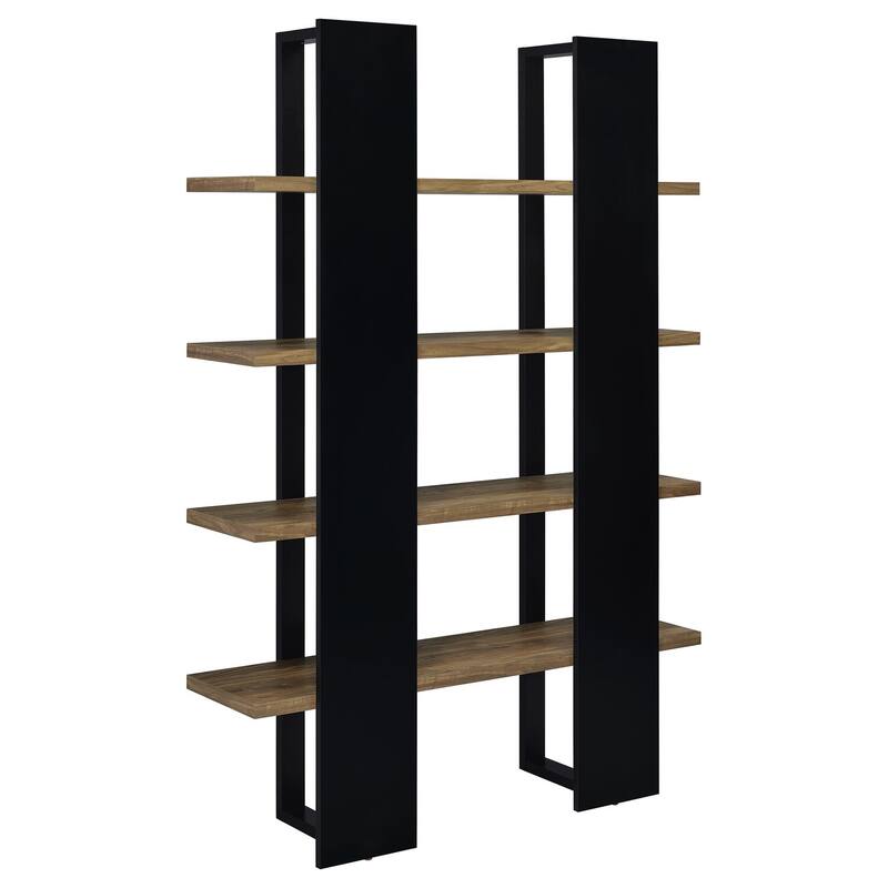4-Shelf Tall Bookcase with Spacious Tiered Shelves for Literature, Décor, or Storage in Modern Design - 71-