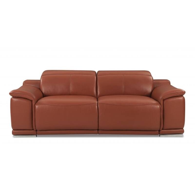 HomeRoots Three Piece Indoor Camel Italian Leather Six Person Seating Set