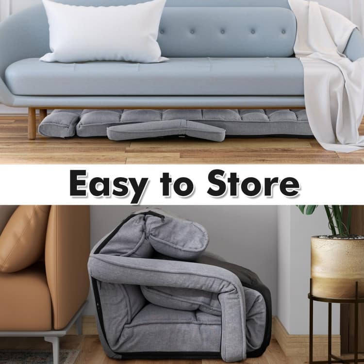 6-Position Adjustable Floor Chair with Adjustable Armrests and Footrest - 77" x 28.5" x 7.5"