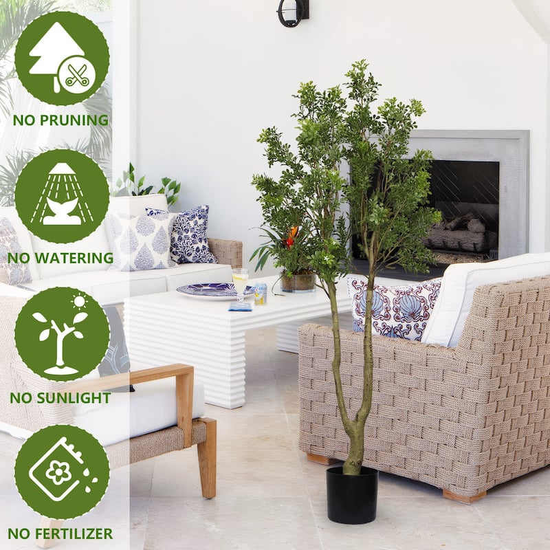 GDFStudio - Zorion 5.2FT Artificial Tree with Faux Natural-Look Trunk and Lush Evergreen Foliage