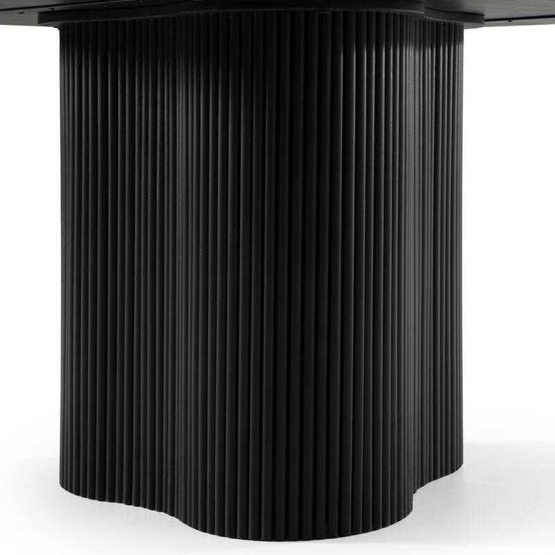 Modrest Myra Modern Black Wood Round Dining Table