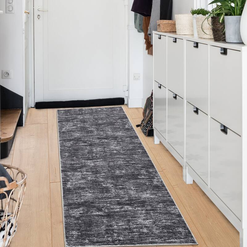Rugs for Living Room Modern Abstract Area Rug Non-Slip Low Pile Accent Rug Soft Foldable Solid Rug