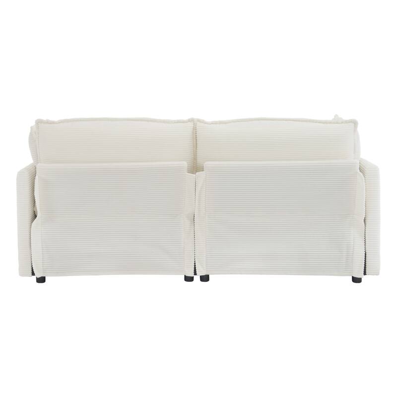 3-Piece Chenille Modular 5-Seat Sectional Set with Ottoman & Spring Cushions