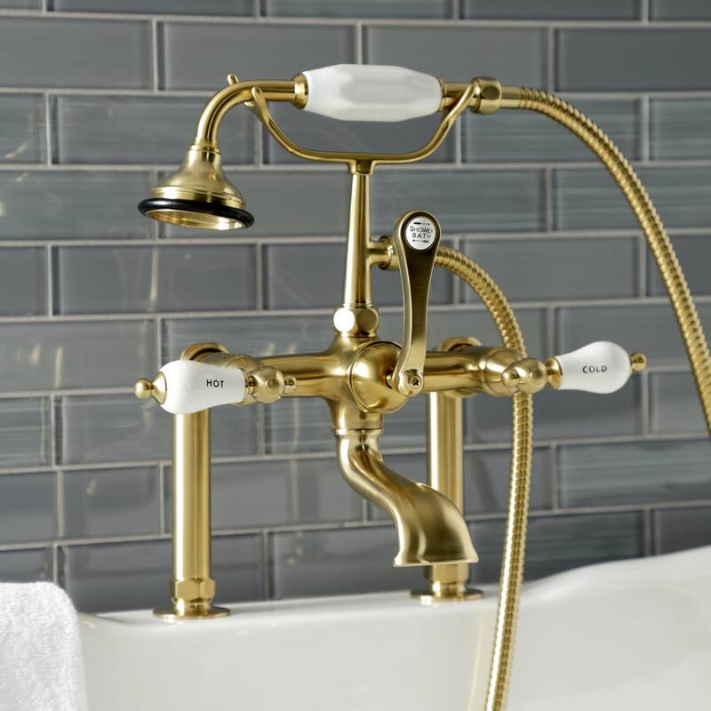 Kingston Brass Aqua Vintage Deck Mounted Clawfoot Tub Filler with