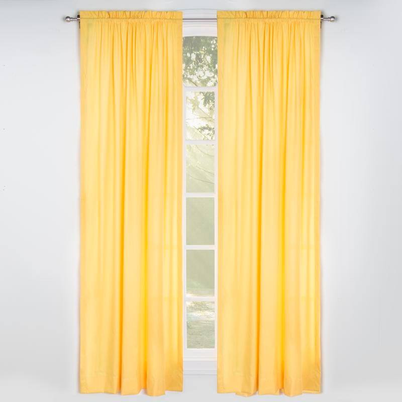 Learning Linens Solid Color 84-inch Microfiber Rod Pocket Curtain - Yellow