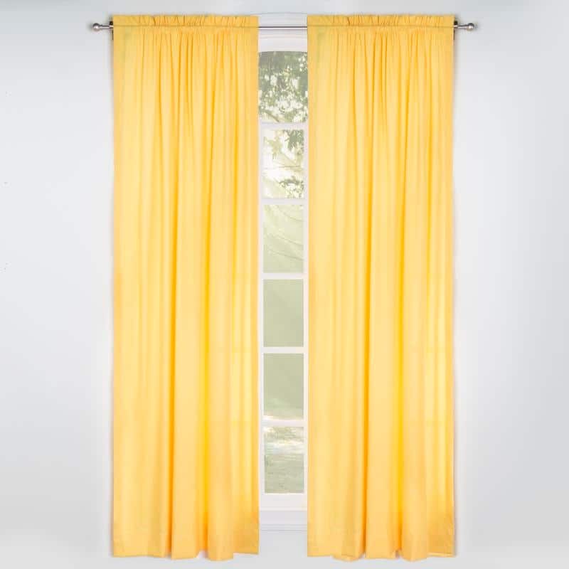 Learning Linens Solid Color 84-inch Microfiber Rod Pocket Curtain