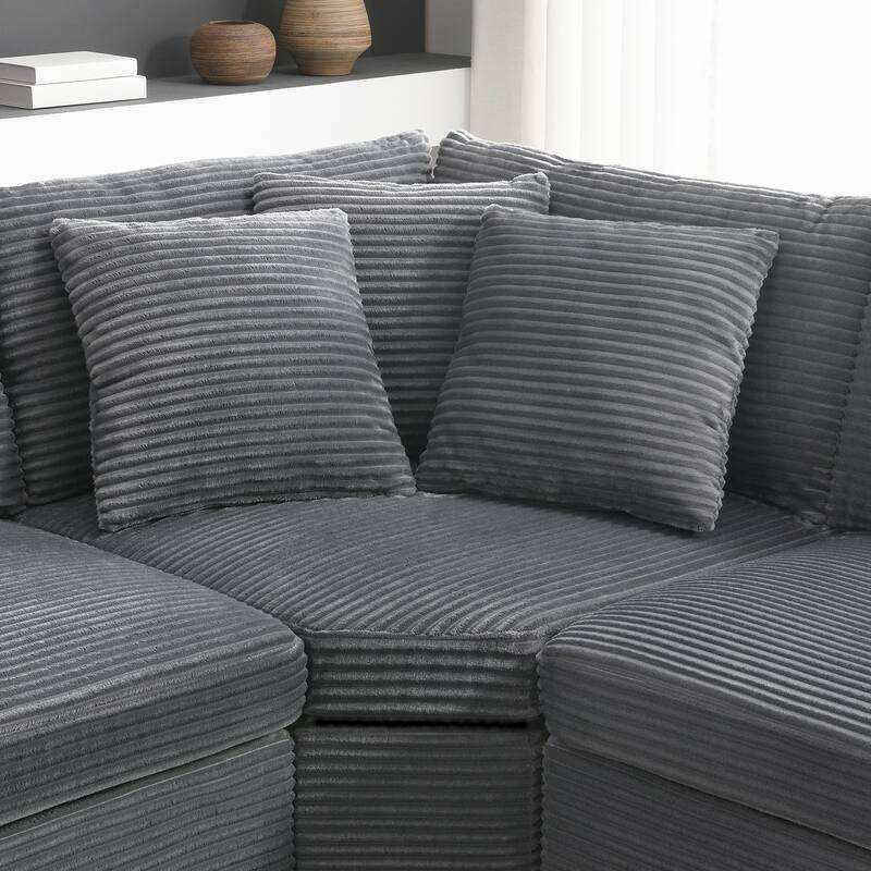 L Shaped Convertible Sectional Sofa w Armrest Storage, Cup Holders, USB
