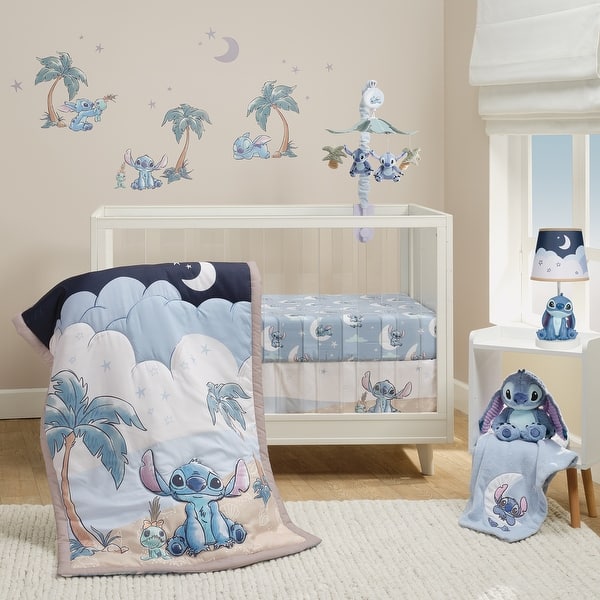 slide 2 of 10, Bedtime Originals Disney Baby Stitch 3-Piece Blue Nursery Crib Bedding Set