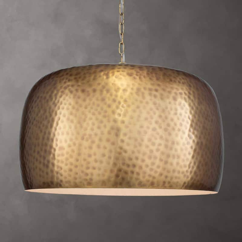 Uttermost Lemont Hammered Brass 1 Light Pendant - N/A