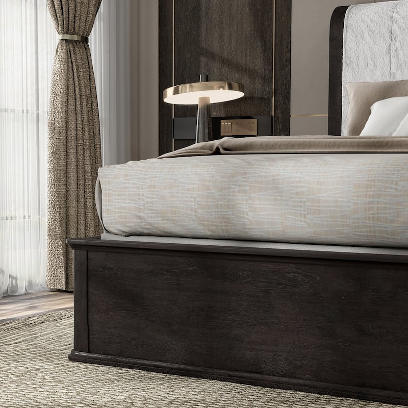 Furniture of America Addeso Modern Padded Wingback Panel Bed