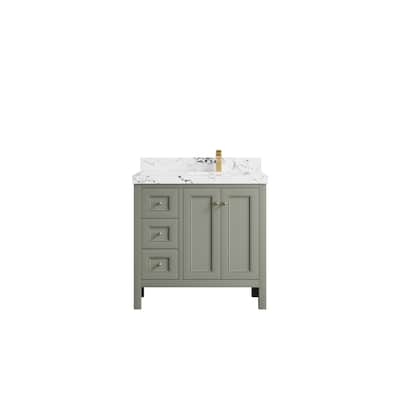 Willow Collections 36 in. W x 22 in. D Nashville Right Offset Sink Bathroom Vanity with Countertop