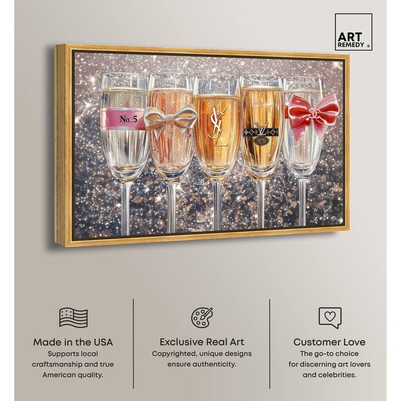 Champagne Glasses Glitz Canvas by Art Remedy