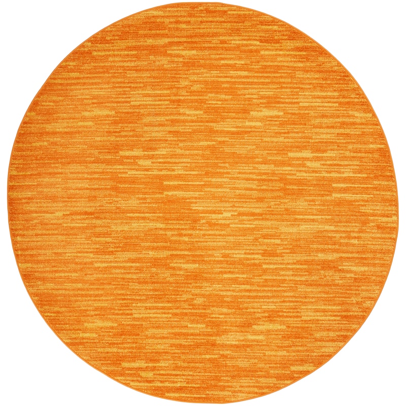 Nourison Modern Solid Indoor/Outdoor Area Rug - 6' Round - Sunburst