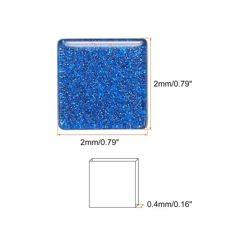 Mosaic Tiles, Glass Tiles 2 x 2cm for DIY Crafts, 50pcs 200g - Blue