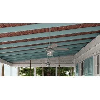 Hunter 52" Port Royale Outdoor Ceiling Fan with LED Light Kit and Handheld Remote, Damp Rated