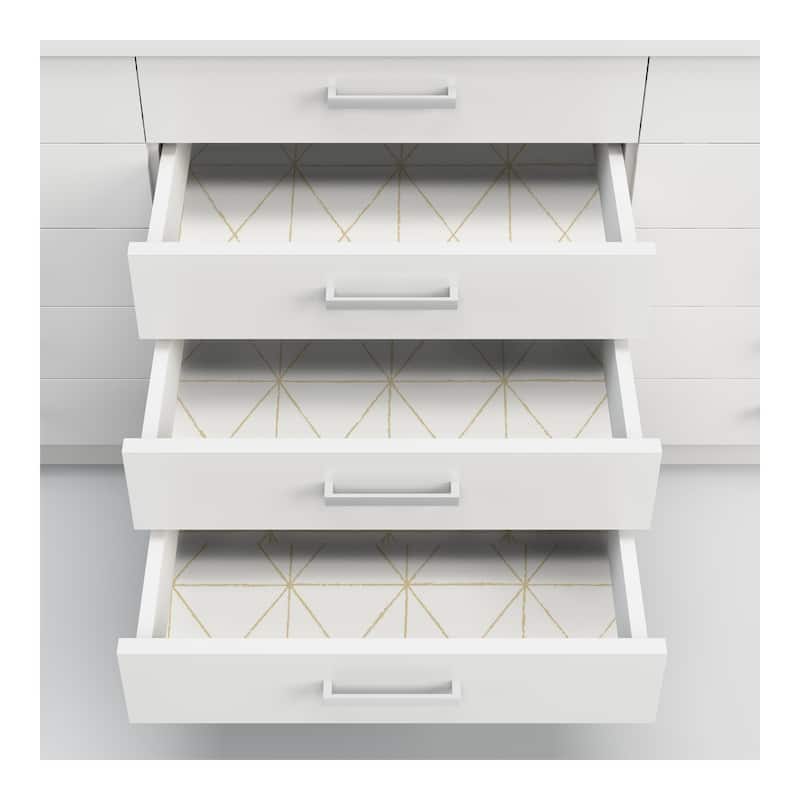 NuWallpaper White & Gold Get In Line Peel & Stick Wallpaper - 216in x 20.5in x 0.025in