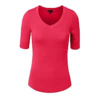 NE PEOPLE Women's 3/4 Sleeve V-Neck Line T-shirt S-3XL [NEWT23]