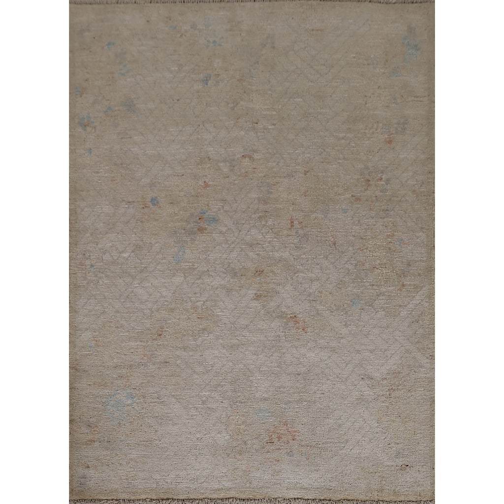 Muted Oushak Turkish Oriental Area Rug Wool Hand-knotted Foyer Carpet - 3'10" x 4'10"