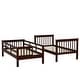 preview thumbnail 35 of 36, Contemporary Modern Style Twin Over Twin Bunk Bed with Storage Staircase,Solid Wood Bed with Full-Length Guardrail