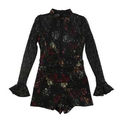 GUESS Womens Laken Romper Jumpsuit,, Black, Small