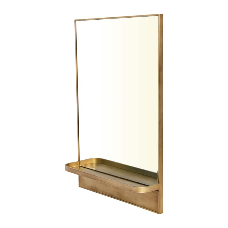 Iron and Glass Reflective Wall Mirror