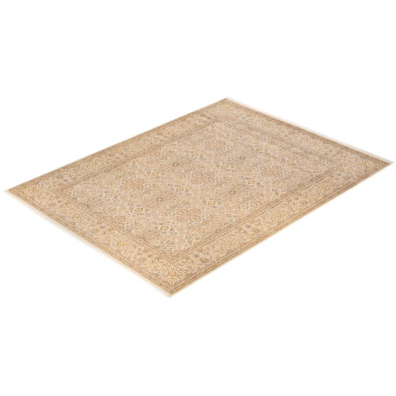 Overton Hand Knotted Wool Vintage Inspired Traditional Mogul Ivory Area Rug - 9 x 12