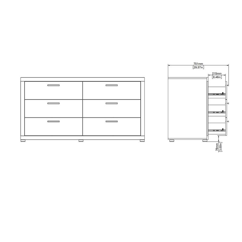 Porch & Den Mira 6-Drawer Double Dresser, Jackson Hickory