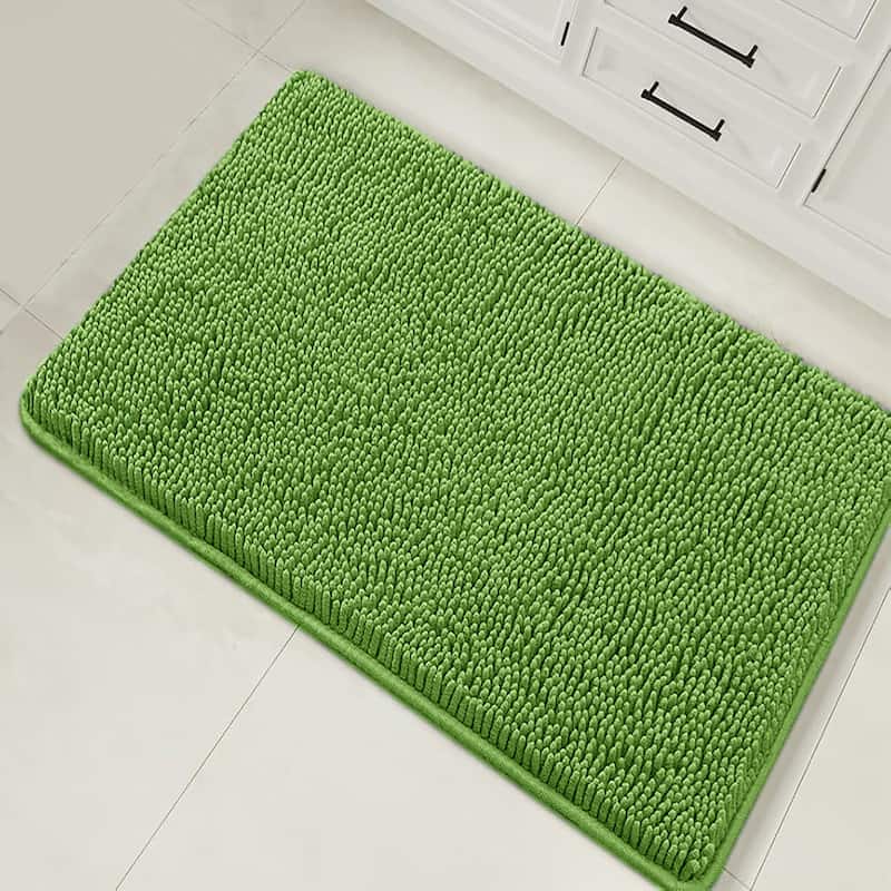 23"x15" - Green Soft Cozy Plush Chenille Bath Mat Bathroom Rug