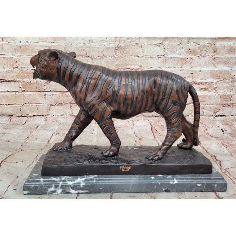 Bronze Tiger Sculpture – Fierce Wildlife Statue Numbered Art