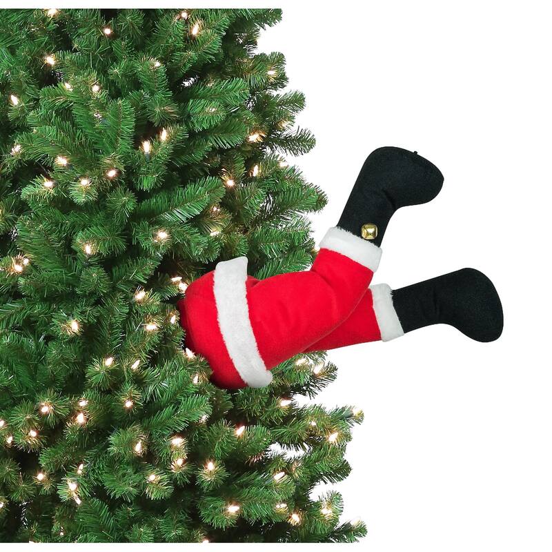 Mr. Christmas Animated Kicking Santa Christmas Tree Decoration - Red