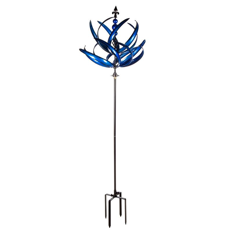 90"H Misting Wind Spinner, Blue Wave