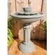 preview thumbnail 3 of 11, Ashlee Weathered Concrete Tiered Birdbath - 17" x 26"