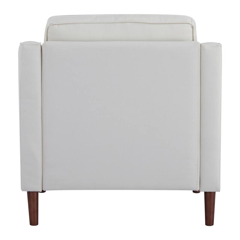 Sedona Modern Accent Chair, Faux Linen / Vegan Leather Armchair