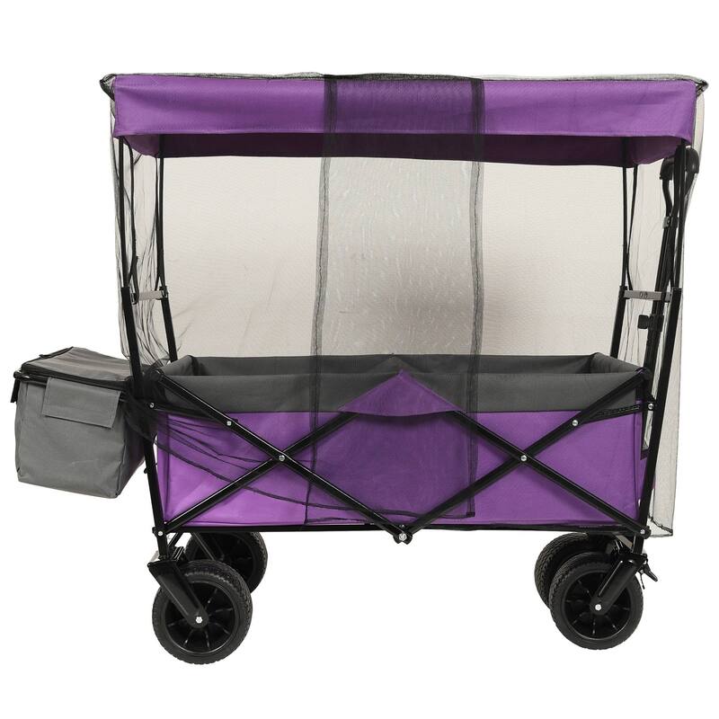 480 lb Folding Wagon Stroller with Canopy & Mosquito Net